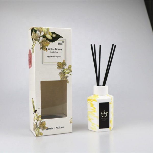 Diffuser Reed Elegant Reed Diffuser Fragrant Round Shape Glass Bottle