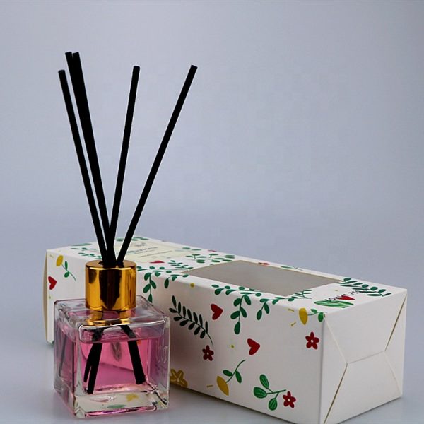 Reed Diffuser Glass Bottle Frosted Flower Design Reed Diffuser