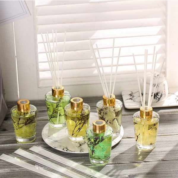 Reed Diffuser Glass Bottle Frosted Flower Design Reed Diffuser