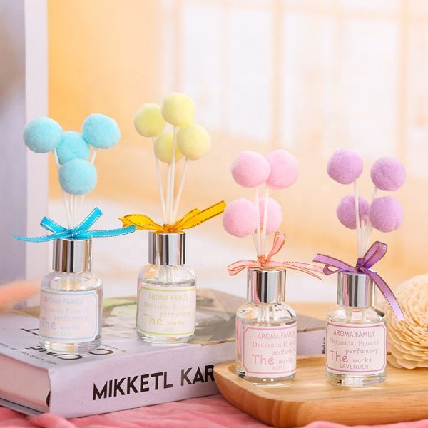 3d Colorful Round Bottle Reed Diffuser Stripe Design Reed Diffuser