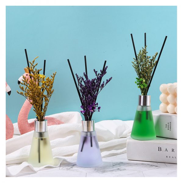 3d Colorful Round Bottle Reed Diffuser Stripe Design Reed Diffuser