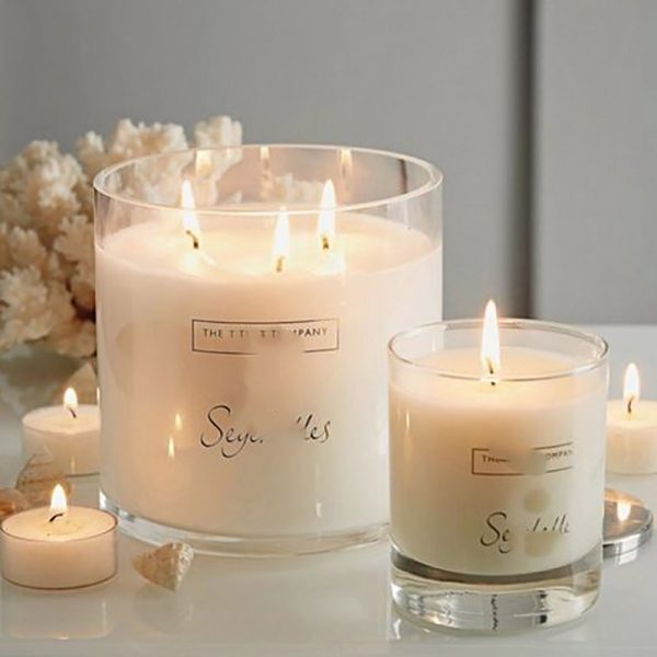 White Barn Eucalyptus Mint Scented Candle Soy Wax Blue Tin Vanilla
