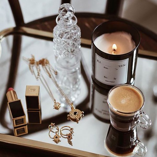 Tobacco Flower Candle Amber Glass Jar For Scented Candle 99