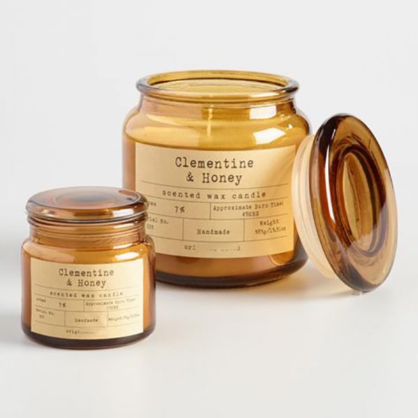 Tobacco Flower Candle Amber Glass Jar For Scented Candle 99