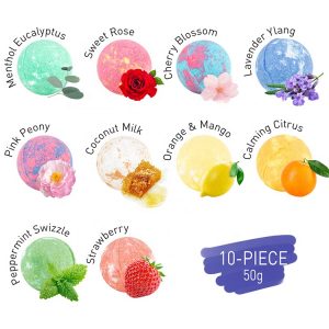 Fizzy Ring Bombs Colorful Shimmer Fizzy Coconut Oil Bath Bombs