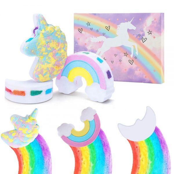 Christmas Fizz Bauble Colorful Rainbow Fizzy Bath Bombs Gift Set