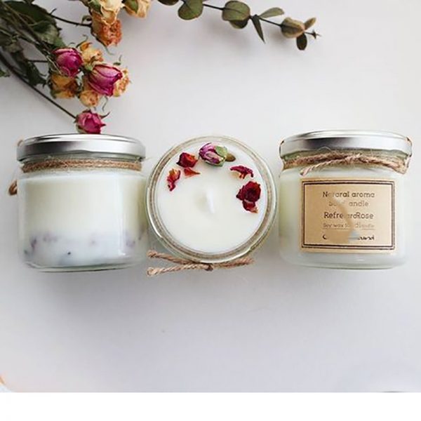 Aromatherapy Candle Creative Glass Holder Soy Scented Candle Box