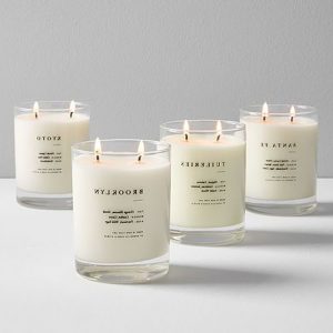 Wood Scented Candle Leather Box Scented Candle