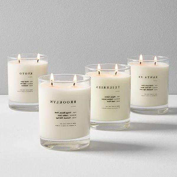 Wood Scented Candle Leather Box Scented Candle