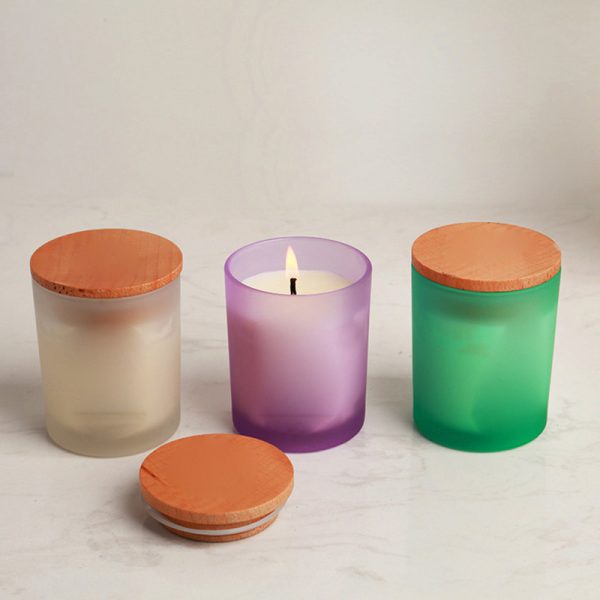 Candle Scent Free Shipping Luxury Glass Jar Wooden Wick Home
