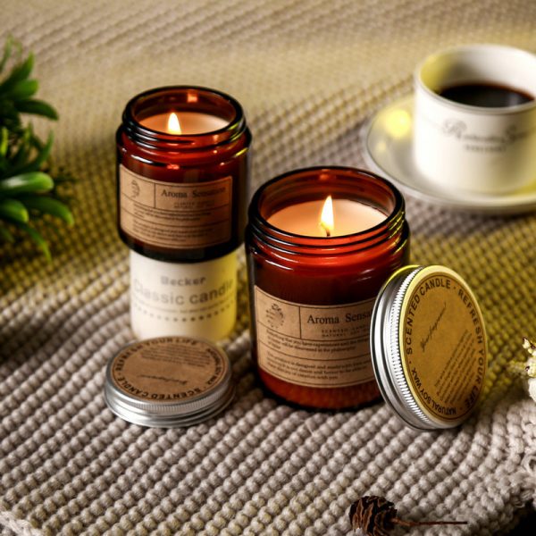 Candle With Lids Aromatherapy Frosted Scented Candle