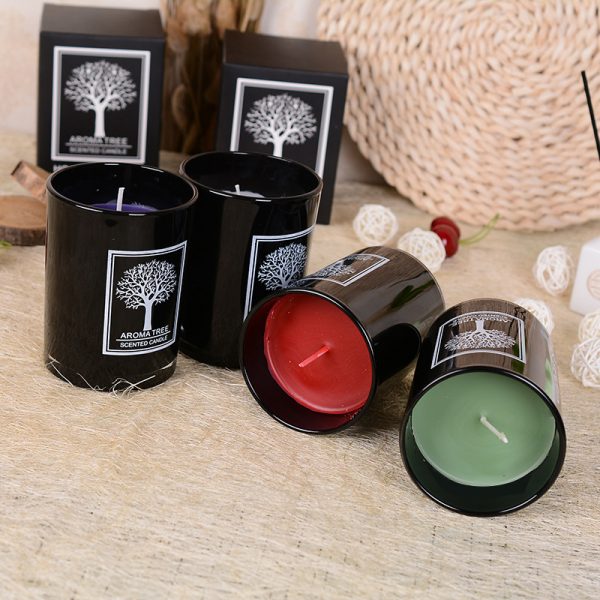 Aromatherapy Candle Wood Cover Golden Bamboo Scented Candle