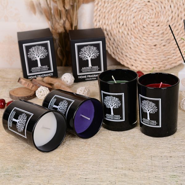 Aromatherapy Candle Wood Cover Golden Bamboo Scented Candle