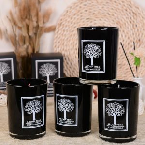 Aromatherapy Candle Wood Cover Golden Bamboo Scented Candle