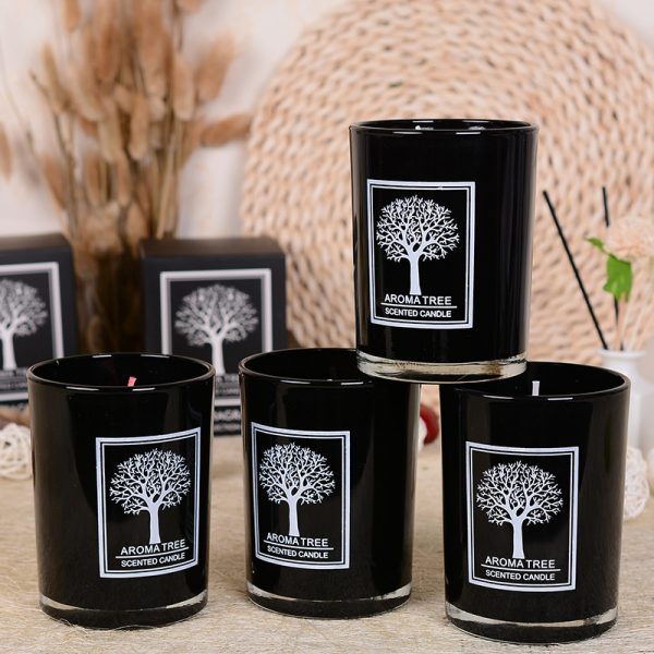 Aromatherapy Candle Wood Cover Golden Bamboo Scented Candle