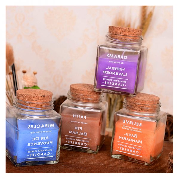 Aromatherapy Scented Colored Candle Jar Scented Soy WaxGift Set