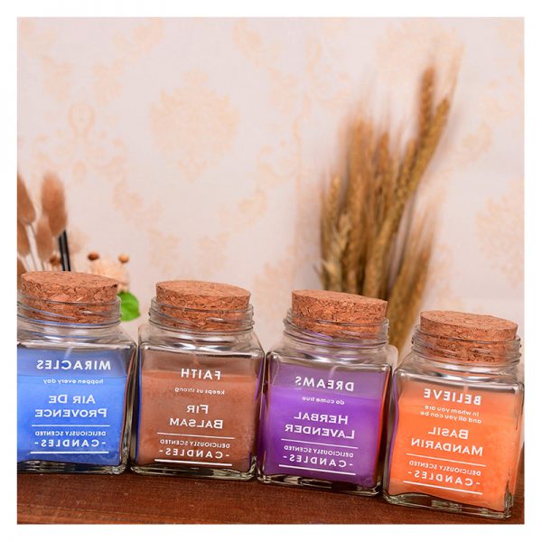 Aromatherapy Scented Colored Candle Jar Scented Soy WaxGift Set