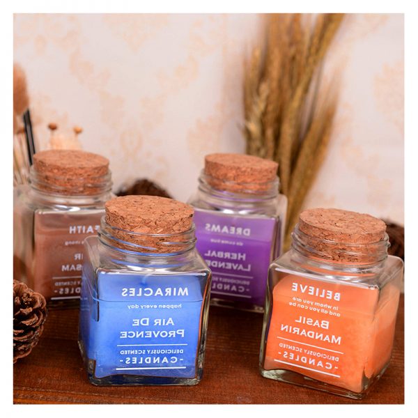 Aromatherapy Scented Colored Candle Jar Scented Soy WaxGift Set