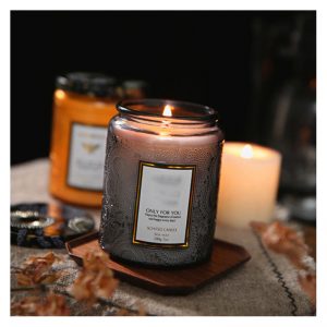 Scented Candle Leather Gift Set Luxury Soybean Wax Candles Scented