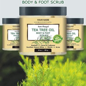 Tea Tree Shea Sugar Scrub Airtight Glass Containers For Body Scrubs