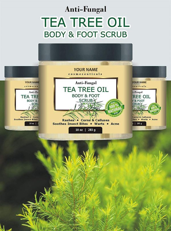 Tea Tree Shea Sugar Scrub Airtight Glass Containers For Body Scrubs
